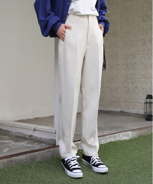 ad thie(アドティエ)の「テーパードパンツ ダーツ センタープレス カラー ダーツ 立体(その他パンツ・レディース・アイボリー/ライトグリーン/イエロー/ブラック/ピンク/ライトブルー/サーモンピンク・MEDIUM/LARGE/SMALL)」の13枚目の写真