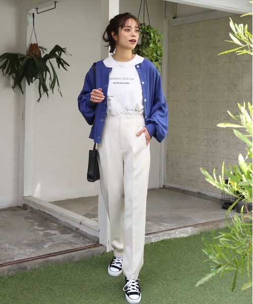 ad thie(アドティエ)の「テーパードパンツ ダーツ センタープレス カラー ダーツ 立体(その他パンツ・レディース・アイボリー/ライトグリーン/イエロー/ブラック/ピンク/ライトブルー/サーモンピンク・MEDIUM/LARGE/SMALL)」の15枚目の写真