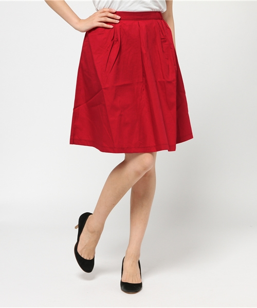 earth music&ecology(アースミュージックアンドエコロジー)の「ボックスタックフレアスカート(スカート・レディース・ネイビー/レッド/グリーン/ブルー/ベージュ・FREE)」の5枚目の写真