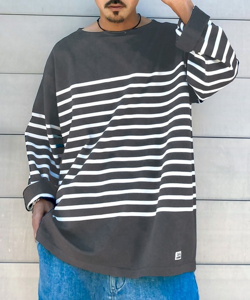 Java(ジャバ)の「《JaVaジャバ 別注》こなれカジュアル。バスク風かすりボーダーT(Tシャツ/カットソー・レディース・ホワイト×ブルー/ブラック×ホワイト/ホワイト×ブラック/ベージュ系その他・LARGE/MEDIUM/X-LARGE/SMALL)」の3枚目の写真