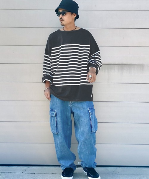 Java(ジャバ)の「《JaVaジャバ 別注》こなれカジュアル。バスク風かすりボーダーT(Tシャツ/カットソー・レディース・ホワイト×ブルー/ブラック×ホワイト/ホワイト×ブラック/ベージュ系その他・LARGE/MEDIUM/X-LARGE/SMALL)」の6枚目の写真