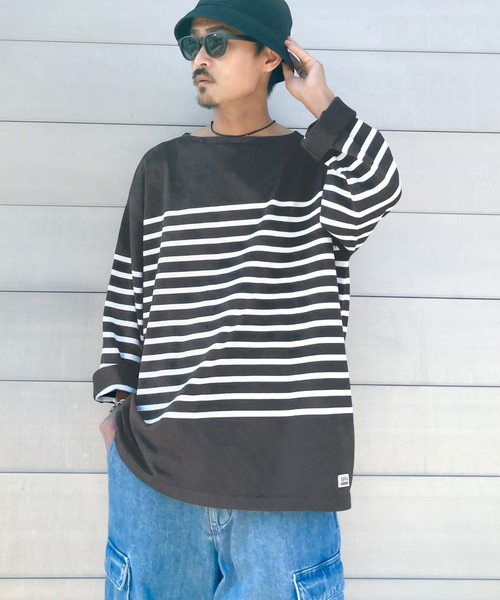 Java(ジャバ)の「《JaVaジャバ 別注》こなれカジュアル。バスク風かすりボーダーT(Tシャツ/カットソー・レディース・ホワイト×ブルー/ブラック×ホワイト/ホワイト×ブラック/ベージュ系その他・LARGE/MEDIUM/X-LARGE/SMALL)」の5枚目の写真