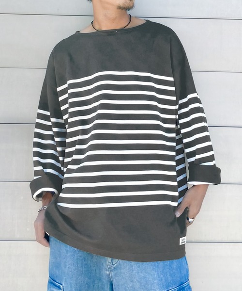 Java(ジャバ)の「《JaVaジャバ 別注》こなれカジュアル。バスク風かすりボーダーT(Tシャツ/カットソー・レディース・ホワイト×ブルー/ブラック×ホワイト/ホワイト×ブラック/ベージュ系その他・LARGE/MEDIUM/X-LARGE/SMALL)」の7枚目の写真