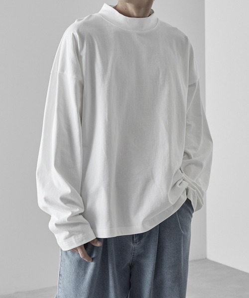 RUUBON】 mock neck long Tee / モックネック ロンT（Tシャツ