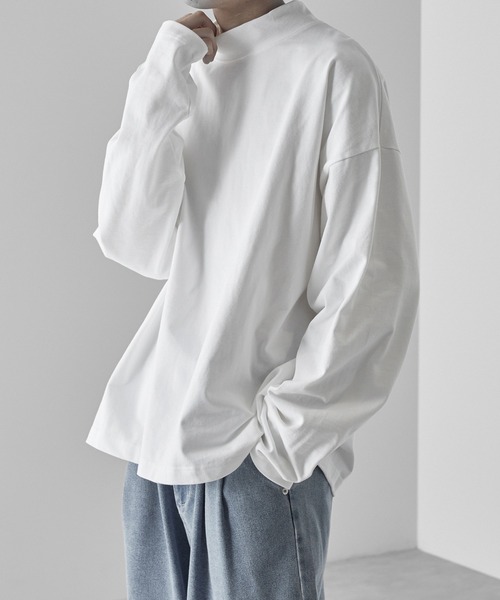 RUUBON】 mock neck long Tee / モックネック ロンT（Tシャツ