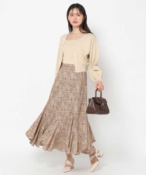 mysty woman（ミスティウーマン）の「パールネックツインカーデ　973639（カーディガン/ボレロ・レディース・ホワイト系その他/ブラック/モカ/グリーン・FREE）」の5枚目の写真