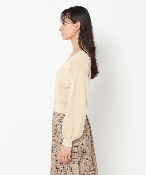 mysty woman（ミスティウーマン）の「パールネックツインカーデ　973639（カーディガン/ボレロ・レディース・ホワイト系その他/ブラック/モカ/グリーン・FREE）」の10枚目の写真