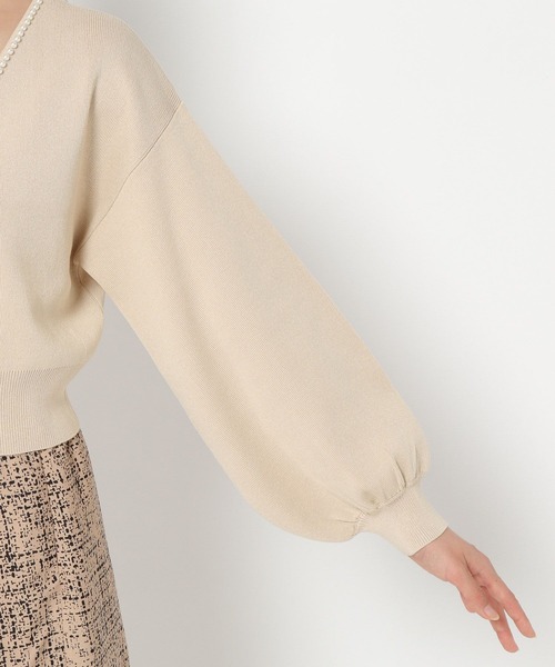 mysty woman（ミスティウーマン）の「パールネックツインカーデ　973639（カーディガン/ボレロ・レディース・ホワイト系その他/ブラック/モカ/グリーン・FREE）」の13枚目の写真