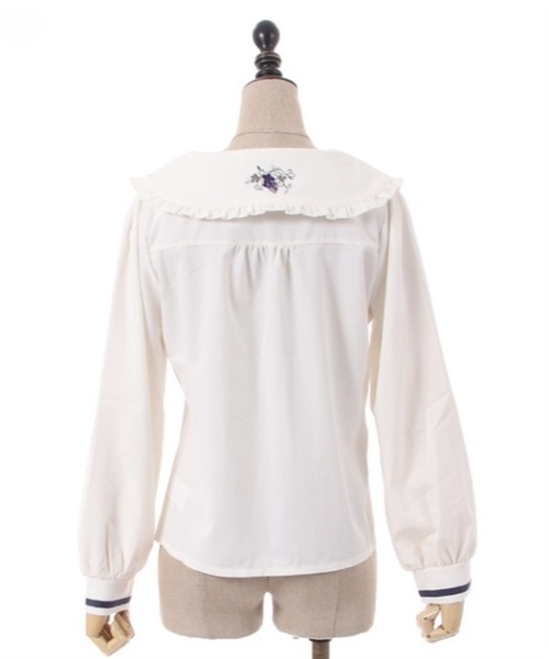 apolina アポリナ 袖刺繍 ブラウス フリル襟 3-5y apolina アポリナ 袖