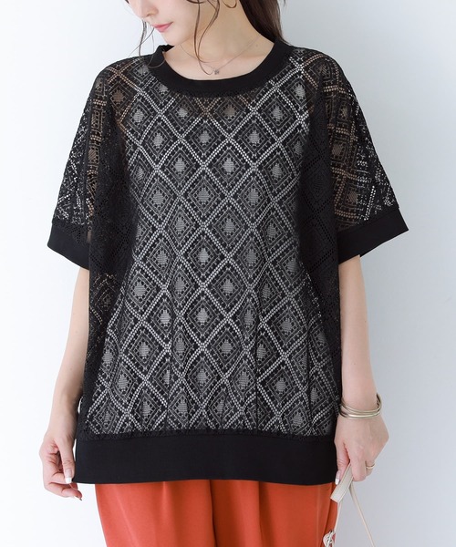 n'OrLABEL（ノアールレーベル）の「【廃盤】『レースデザインドルマントップス』（Tシャツ/カットソー・レディース・アイボリー/ブラウン/ブラック・FREE）」の3枚目の写真