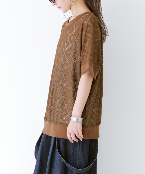 n'OrLABEL（ノアールレーベル）の「【廃盤】『レースデザインドルマントップス』（Tシャツ/カットソー・レディース・アイボリー/ブラウン/ブラック・FREE）」の5枚目の写真