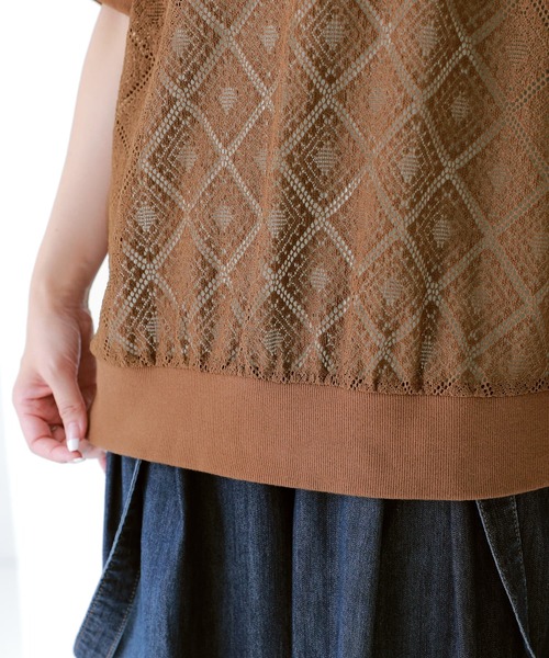 n'OrLABEL（ノアールレーベル）の「【廃盤】『レースデザインドルマントップス』（Tシャツ/カットソー・レディース・アイボリー/ブラウン/ブラック・FREE）」の8枚目の写真