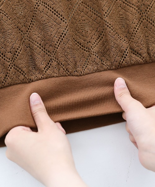 n'OrLABEL（ノアールレーベル）の「【廃盤】『レースデザインドルマントップス』（Tシャツ/カットソー・レディース・アイボリー/ブラウン/ブラック・FREE）」の16枚目の写真