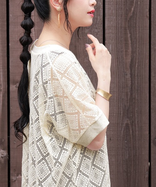 n'OrLABEL（ノアールレーベル）の「【廃盤】『レースデザインドルマントップス』（Tシャツ/カットソー・レディース・アイボリー/ブラウン/ブラック・FREE）」の11枚目の写真