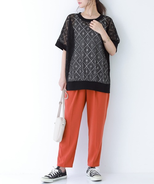 n'OrLABEL（ノアールレーベル）の「【廃盤】『レースデザインドルマントップス』（Tシャツ/カットソー・レディース・アイボリー/ブラウン/ブラック・FREE）」の9枚目の写真