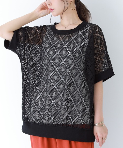 n'OrLABEL（ノアールレーベル）の「【廃盤】『レースデザインドルマントップス』（Tシャツ/カットソー・レディース・アイボリー/ブラウン/ブラック・FREE）」の18枚目の写真