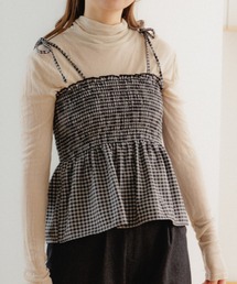 flower | シャーリングチェックビスチェ(キャミソール)