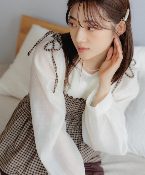 flower（フラワー）の「シャーリングチェックビスチェ（キャミソール・レディース・ブラウン/ブラック・FREE）」の21枚目の写真