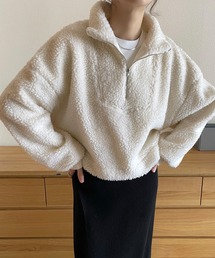 ボアハーフジップショートプルオーバー