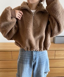 ボアハーフジップショートプルオーバー