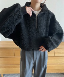ボアハーフジップショートプルオーバー