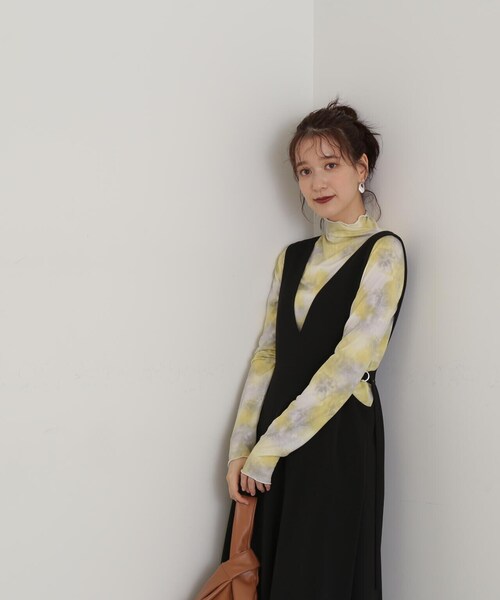 N.（N. Natural Beauty Basic）（エヌエヌナチュラルビューティーベーシック）の「◆マーブル柄ハイネックカットソー（Tシャツ/カットソー・レディース・イエロー/ピンク・MEDIUM）」の22枚目の写真