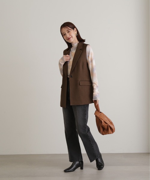 N.（N. Natural Beauty Basic）（エヌエヌナチュラルビューティーベーシック）の「◆マーブル柄ハイネックカットソー（Tシャツ/カットソー・レディース・イエロー/ピンク・MEDIUM）」の12枚目の写真