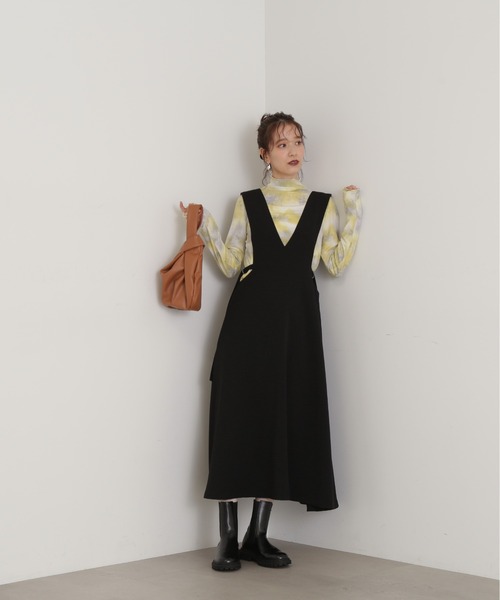 N.（N. Natural Beauty Basic）（エヌエヌナチュラルビューティーベーシック）の「◆マーブル柄ハイネックカットソー（Tシャツ/カットソー・レディース・イエロー/ピンク・MEDIUM）」の4枚目の写真