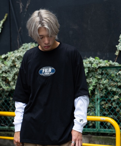 FILA(フィラ)の「【FILA/フィラ】フェイクレイヤード 胸ワンポイント刺繍 ロンT ドロップショルダー ストリート ビッグシルエット(Tシャツ/カットソー・メンズ・ダークグリーン/ブラック/ライトベージュ・MEDIUM/LARGE/X-LARGE)」の21枚目の写真