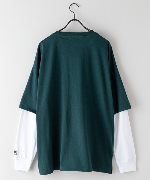FILA(フィラ)の「【FILA/フィラ】フェイクレイヤード 胸ワンポイント刺繍 ロンT ドロップショルダー ストリート ビッグシルエット(Tシャツ/カットソー・メンズ・ダークグリーン/ブラック/ライトベージュ・MEDIUM/LARGE/X-LARGE)」の12枚目の写真