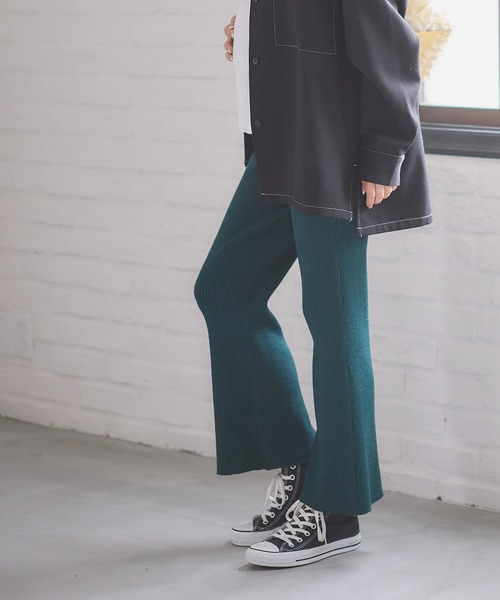 Rosemadame(ローズマダム)の「ニットリブフレアパンツ(マタニティ~産後)妊婦服 産前・産後対応(マタニティウェア/グッズ・レディース・アイボリー/グリーン/モカ/ブラック/オレンジ・M/L)」の13枚目の写真