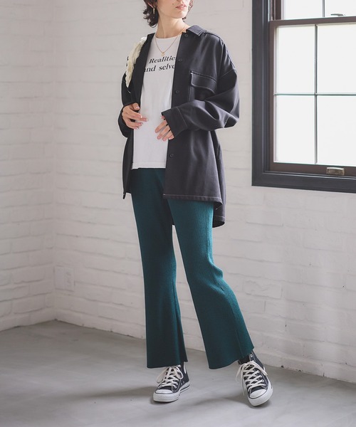 Rosemadame(ローズマダム)の「ニットリブフレアパンツ(マタニティ~産後)妊婦服 産前・産後対応(マタニティウェア/グッズ・レディース・アイボリー/グリーン/モカ/ブラック/オレンジ・M/L)」の11枚目の写真