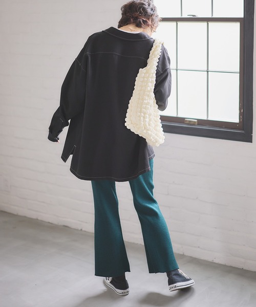 Rosemadame(ローズマダム)の「ニットリブフレアパンツ(マタニティ~産後)妊婦服 産前・産後対応(マタニティウェア/グッズ・レディース・アイボリー/グリーン/モカ/ブラック/オレンジ・M/L)」の10枚目の写真