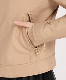 ストロベリーフィールズ　シープレザー　ノーカラージャケット　着用感のない美品 STRAWBERRY-FIELDS（ストロベリーフィールズ）の「シープMICRO