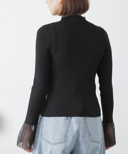 FREE'S MART（フリーズマート）の「◆シアーフレアスリーブリブニット（ニット/セーター・レディース・ブラック/グレー/オフホワイト・FREE）」の8枚目の写真