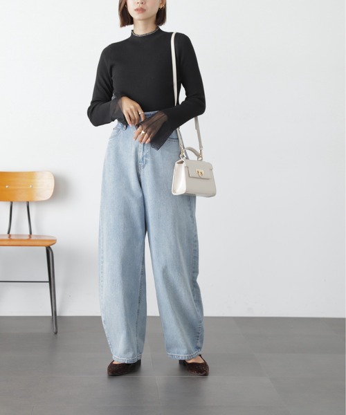 FREE'S MART（フリーズマート）の「◆シアーフレアスリーブリブニット（ニット/セーター・レディース・ブラック/グレー/オフホワイト・FREE）」の11枚目の写真