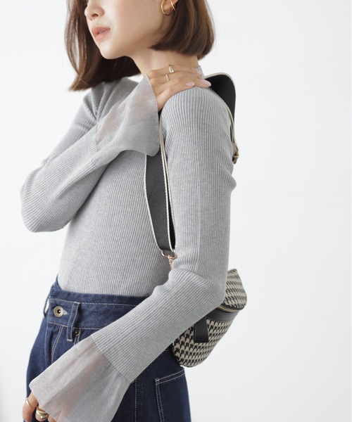 FREE'S MART（フリーズマート）の「◆シアーフレアスリーブリブニット（ニット/セーター・レディース・ブラック/グレー/オフホワイト・FREE）」の17枚目の写真