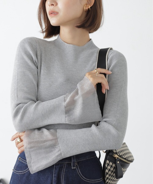 FREE'S MART（フリーズマート）の「◆シアーフレアスリーブリブニット（ニット/セーター・レディース・ブラック/グレー/オフホワイト・FREE）」の18枚目の写真