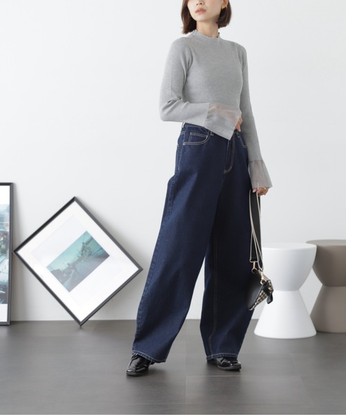 FREE'S MART（フリーズマート）の「◆シアーフレアスリーブリブニット（ニット/セーター・レディース・ブラック/グレー/オフホワイト・FREE）」の21枚目の写真