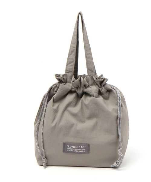 LAKOLE（ラコレ）の「ランチ巾着トートバッグ2 / 978174（トートバッグ・レディース・ベージュ/ダークグレー/ホワイト/グレー/ライトグレー・FREE）」の4枚目の写真