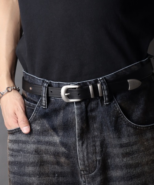 welise/ウェライズ】ナローワイズ牛革ウエスタンベルト（ベルト