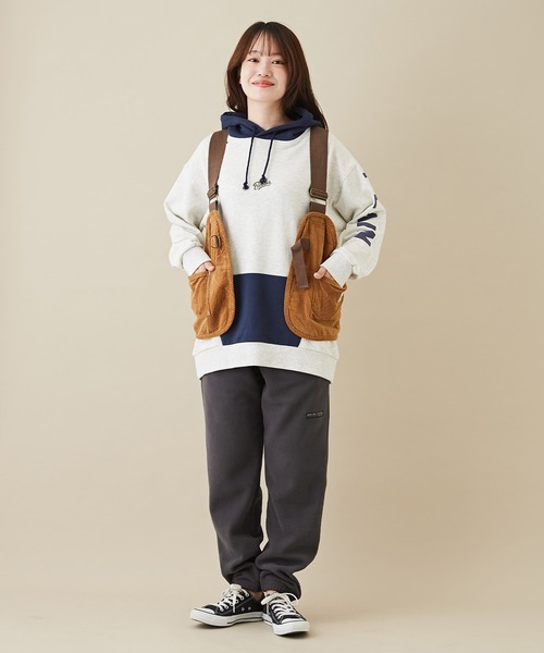 CUBE SUGAR(キューブシュガー)の「フリース裾ゴムイージーパンツ(その他パンツ・レディース・ヘザーチャコール/マルチ/グリーン/ベージュ・M)」の8枚目の写真