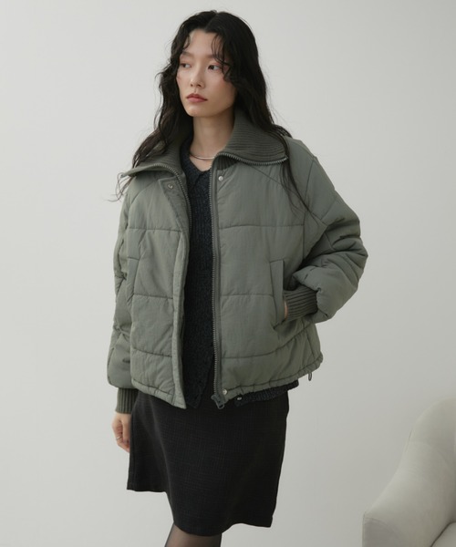 ジャケット・アウター MATSU セール】リブカラー中綿ジャケット（ダウンジャケット/コート）｜Aunt