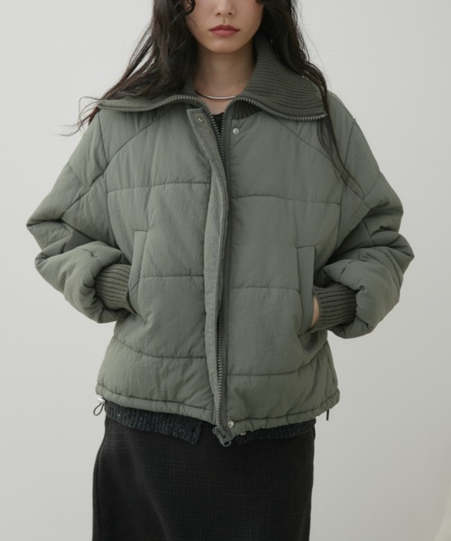 セール】リブカラー中綿ジャケット（ダウンジャケット/コート）｜Aunt