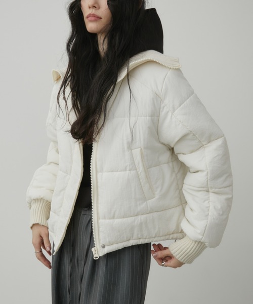 セール】リブカラー中綿ジャケット（ダウンジャケット/コート）｜Aunt