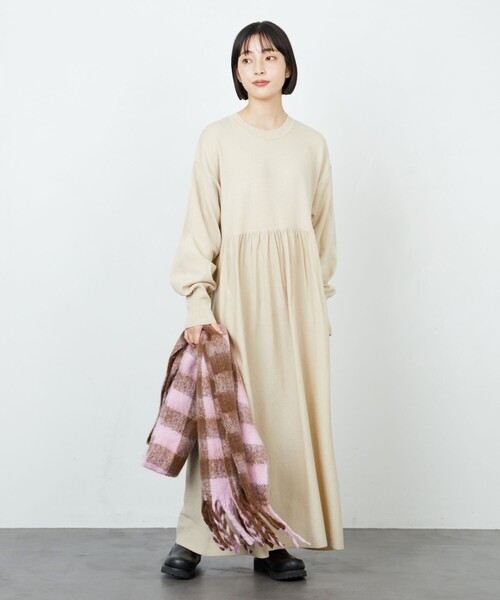 FREAK'S STORE(フリークスストア)の「限定展開 ウエストギャザー フレアマキシワンピース(ワンピース・レディース・グレー/ナチュラル/ピンク/ブラック/ネイビー・SMALL/MEDIUM)」の6枚目の写真