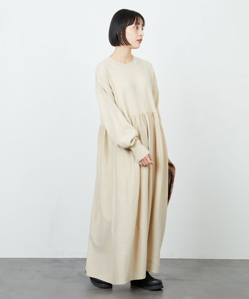 FREAK'S STORE(フリークスストア)の「限定展開 ウエストギャザー フレアマキシワンピース(ワンピース・レディース・グレー/ナチュラル/ピンク/ブラック/ネイビー・SMALL/MEDIUM)」の9枚目の写真