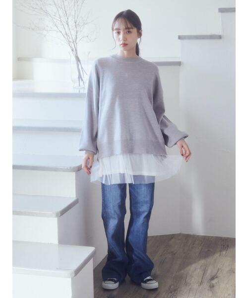 earth music&ecology(アースミュージックアンドエコロジー)の「アンチピリングバックスリットプルオーバー(Tシャツ/カットソー・レディース・ライトグレー系2/ライム/アイボリー/ブラック/ブルー・FREE)」の9枚目の写真