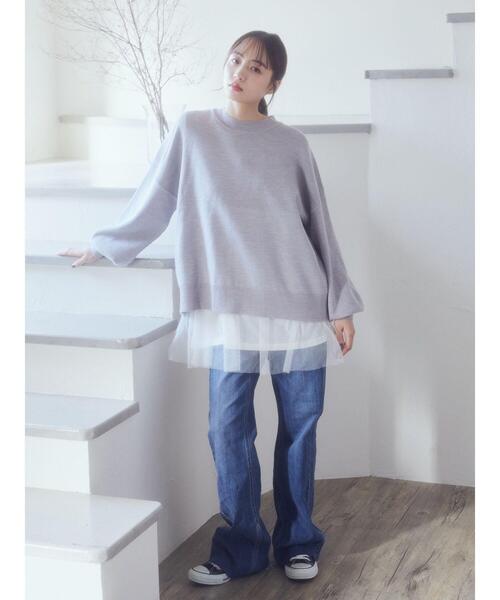 earth music&ecology(アースミュージックアンドエコロジー)の「アンチピリングバックスリットプルオーバー(Tシャツ/カットソー・レディース・ライトグレー系2/ライム/アイボリー/ブラック/ブルー・FREE)」の10枚目の写真