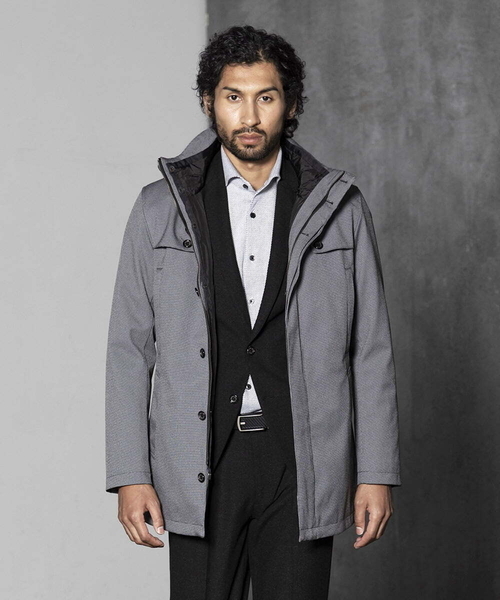MICHEL KLEIN HOMME (ミッシェルクランオム)の「3WAYダウンライナー付コート(ステンカラーコート・メンズ・グレー/ネイビー・MEDIUM/LARGE/X-LARGE)」の9枚目の写真
